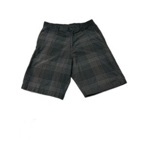 Burnside Black Plaid 34 Waist Shorts